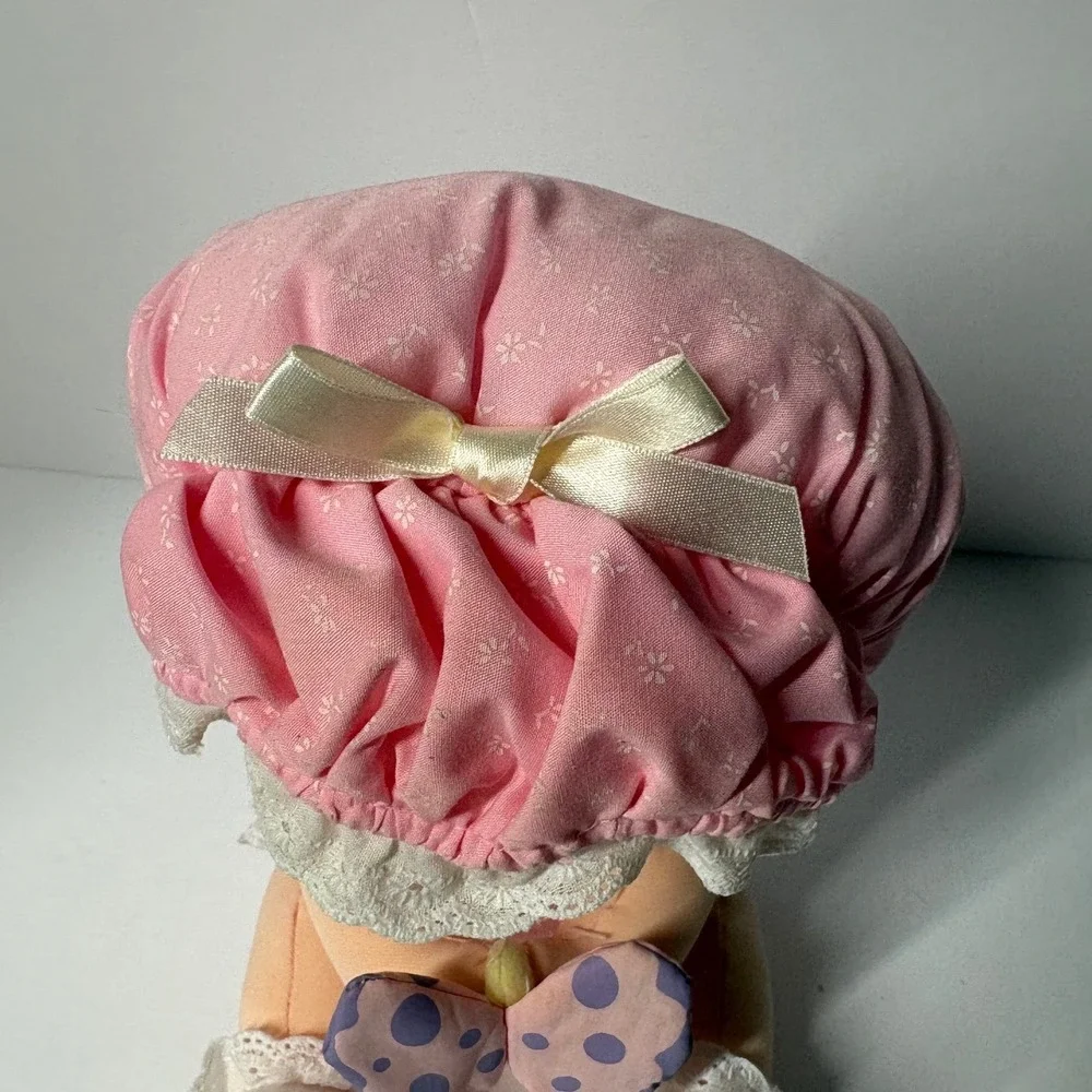 Working Precious Moments Applause Musical Plush Doll Girl Pink Bonnet Butterfly